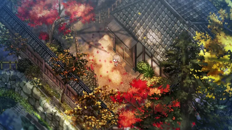 Autumn village scene in Village in the Shade